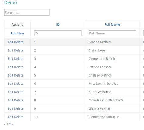 Angular Component Data Table
