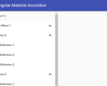 Angular Material Accordion Menu Example