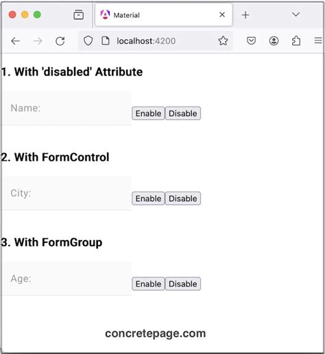 Angular Material Mat Input Disabled