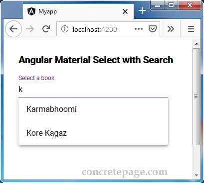Angular Material Mat Select With Search