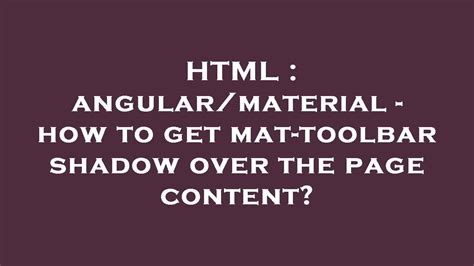 Angular Material Mat-Toolbar Shadow