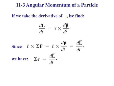 angular momentum of a particle formula