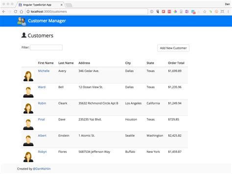 angular simple example project