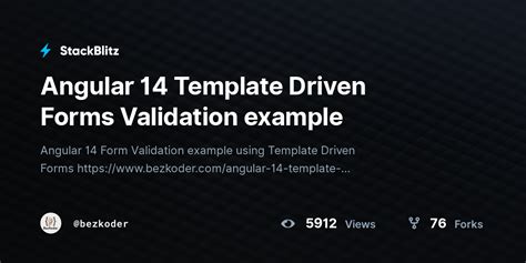 angular template driven forms validation example stackblitz