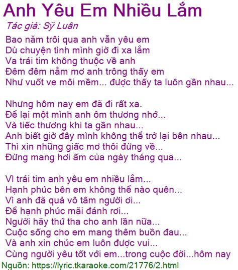 anh yeu em nhieu lam lyrics