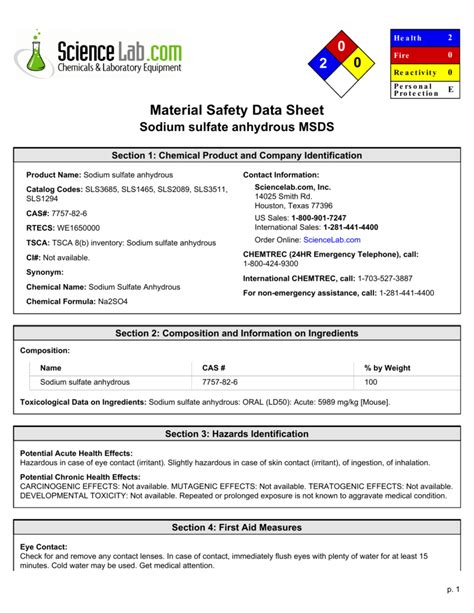 Manufacturer Supplier Na2so4 Sodium Sulphate Anhydrous Msds Buy