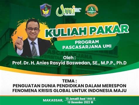 anies baswedan kuliah dimana