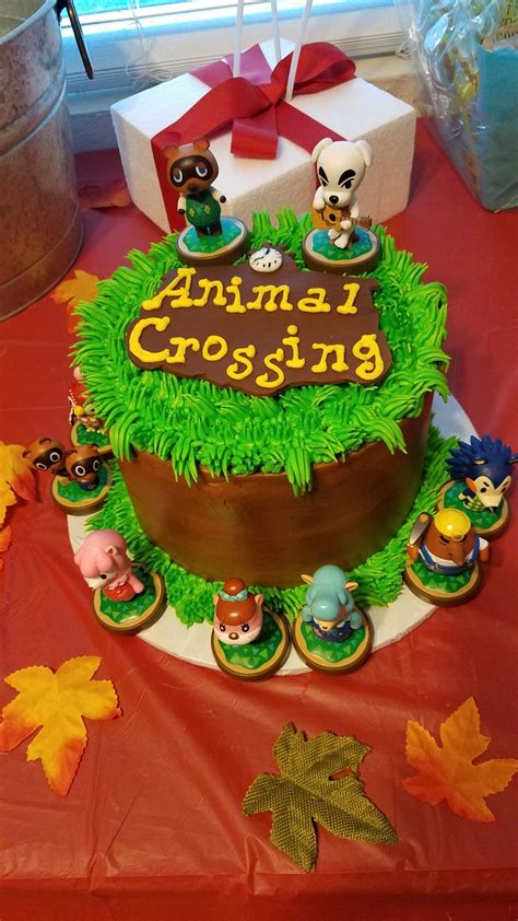 Animal crossing birthday cake made from amiibos Animal crossing
