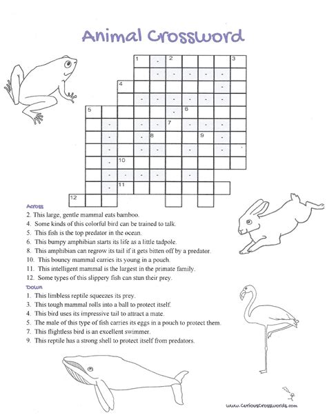 Animal Crossword Puzzle Printable: A Fun Way To Learn About Animals