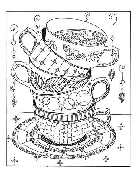 animal in a cup adult coloring pages