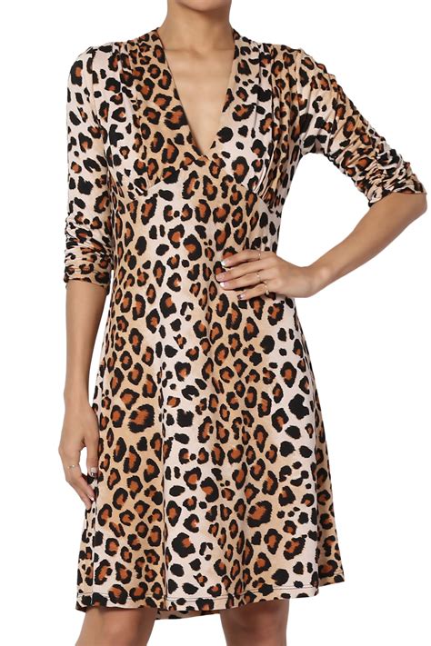 Brown Leopard Print High Neck Dress Pink leopard print dress, Leopard