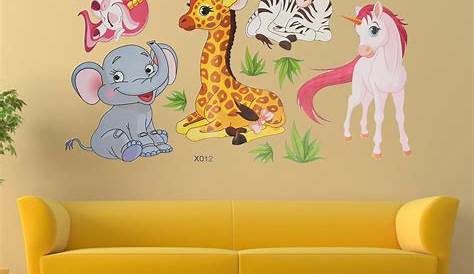 Animal Wall Stickers For Kids Rooms est Large Giraffe Elephant Fox Tree
