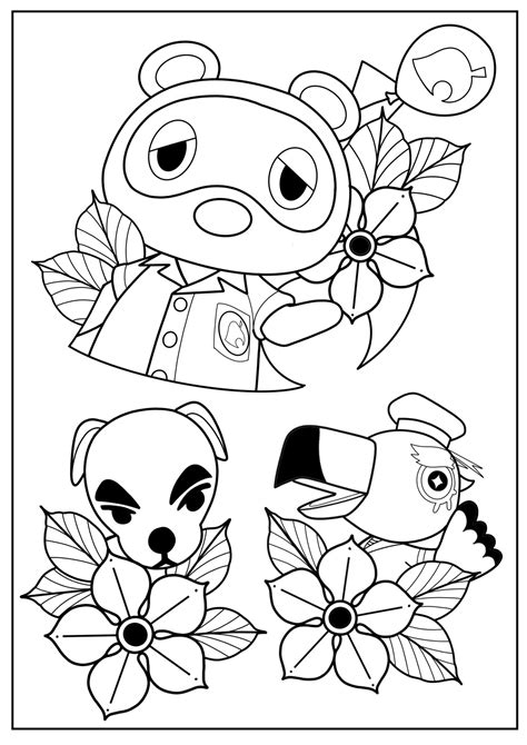 animal crossing colouring in
