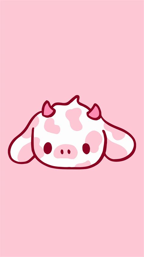 animal strawberry cow wallpaper