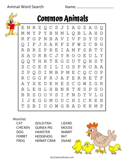 Animal Word Searches Printable: Fun And Educational Activity For Kids