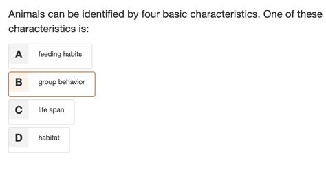 animals can be identified by four basic characteristics