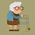 animated haired old lady running gif