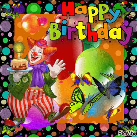 Animated Gif Happy Birthday Clown