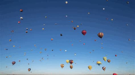 animation of hot air balloon flying in sky