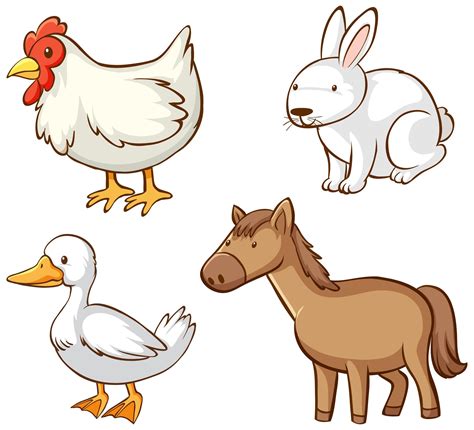 animaux de la ferme dessin simple