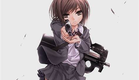 Anime character holding gun HD wallpaper Wallpaper Flare
