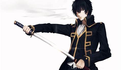 720x1280 resolution blackhaired male holding katana anime character