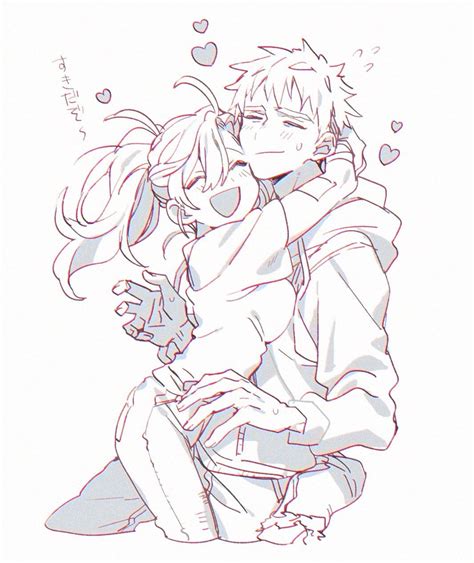 anime couple poses