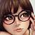 anime cute girl with glasses