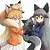 anime girl and fox