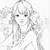 anime girl black and white coloring pages