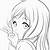 anime girl black and white outline
