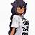 anime girl black hair brown skin