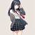 anime girl black hair school uniform
