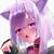 anime girl cat purple