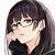 anime girl characters with black hair and glasses