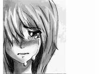 Anime Girl Crying Pencil Sketch