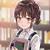 anime girl holding book