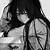 anime girl pfp black and white sad
