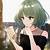 anime girl short green hair