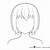 anime girl short hair outline