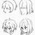 anime girl sketch short hair