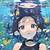 anime girl underwater art