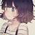anime girl with black fluffy hair