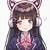 anime girl with cat ear headphones