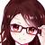anime girl with glasses cartoon