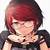 anime girl with short hair and red glasses