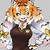 anime girl with tiger clothes