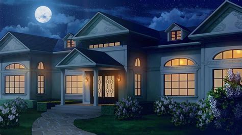 Anime House Background Night