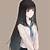 anime school girl with black hair