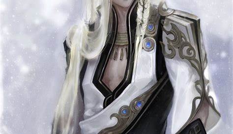Male white long hair holding sword anime character HD wallpaper